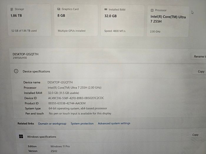 Lenovo ThinkPad P16V gen.3 Laptop | Ultra 7 | 32GB | 2TB | Nvidia RTX 8GB | 16" | Warranty