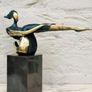 Sculpture Of A Sitting Lady (32cm, 4kg) - Bronze, Marble, Signed Image 2