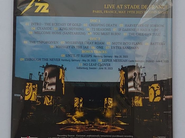 Metallica - Live At Stade De Paris - May 2023 Second Night - 2x CD