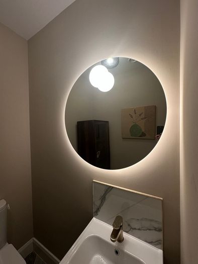 IKEA round LED bathroom mirror Faxalven