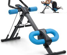 Ab Machine, Abs Workout Equipment, Adjustable Ab Trainer Machine for Abs Workout at Home Gym, Foldable, Knee Protection