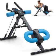 Ab Machine, Abs Workout Equipment, Adjustable Ab Trainer Machine for Abs Workout at Home Gym, Foldable, Knee Protection