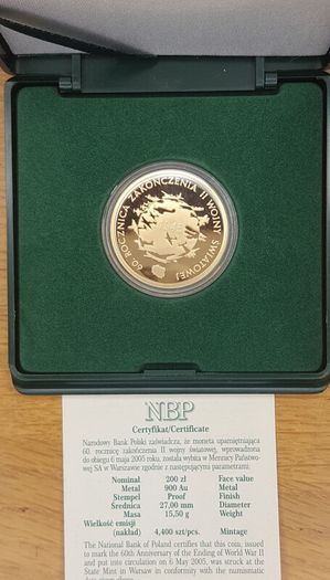 Poland 200 zlotych, 22ct gold coins