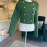 Green Tweed Textured Weave Jacket with Gold Buttons from Zara Image 7