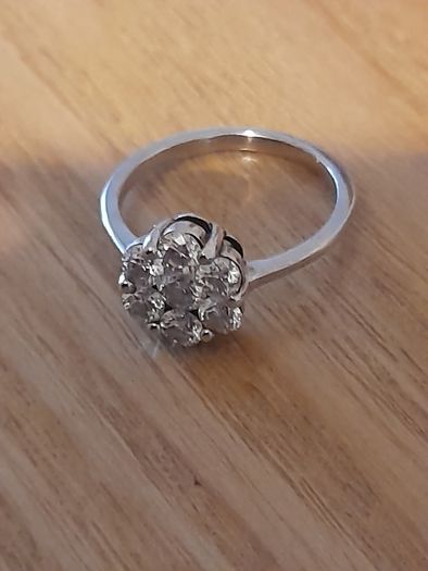 Silver diamond 925 hallmarked  size 7