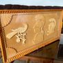 Vintage Pretty Greek Handmade Wooden Glass Top Drinks Cocktail Tea Tray Historic Grecian Motifs 1970s Image 2