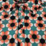 Smashed Lemon Orange Green 70s Vintage Retro Floral Geometric Pattern Polo Shirt Top Size S Image 3