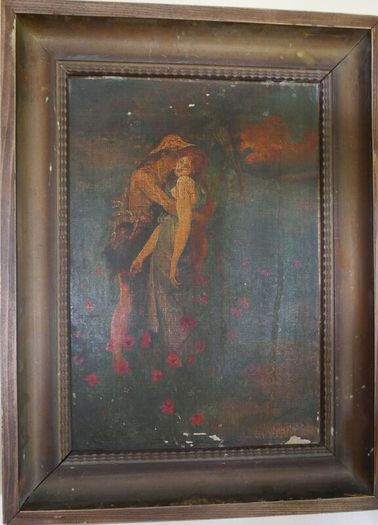 Antique Oil on Canvas with signature 16,4" x 12,4"