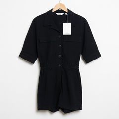 Other Stories Linen Blend Playsuit Sz 8UK 4US S Romper Short Sleeve Resort