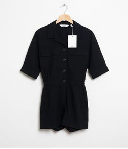 Other Stories Linen Blend Playsuit Sz 8UK 4US S Romper Short Sleeve Resort