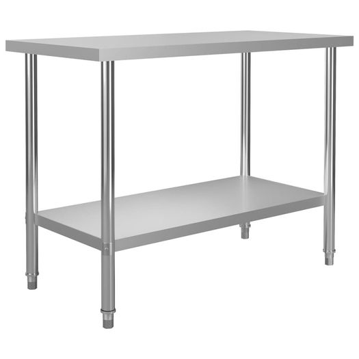 Stainless Steel Kitchen Work Table with 2-Tier