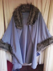 Blue Fur Trimmed Cape