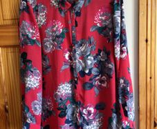 George Ladies deep pink floral long sleeve blouse size 20 includes Postage
