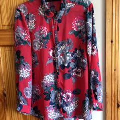 George Ladies deep pink floral long sleeve blouse size 20 includes Postage