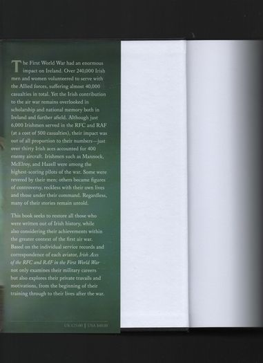 Irish Aces of the RFC and RAF in the First World War. Joe Gleeson