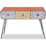 Console Table with 3 Drawers Brown Image 3