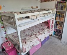 White Wooden Bunk Bed