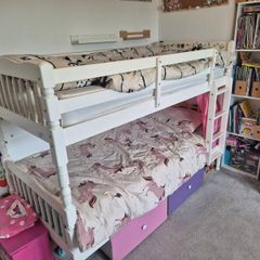 White Wooden Bunk Bed