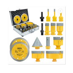 15pce Diamond Tile Cutting Set - Drill and SDS