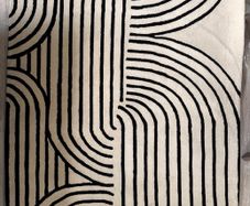 Handmade Oval Hand Tufted Modern Rug 5 x 8 ft,black & white
