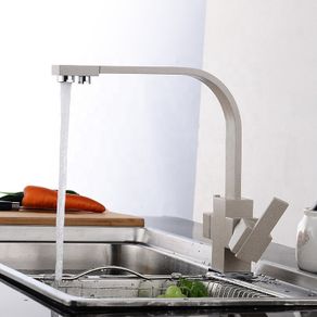 Square 3 Way Faucet Brass Beige