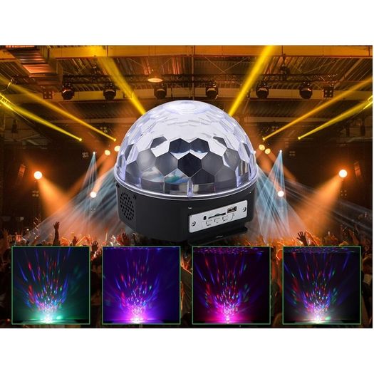 Disco Ball with Bluetooth Speaker + Remote Control + Memory Card + USB + AUX Bluetooth HD-LCMBL