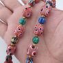 Antique Venetian Style Thousand Eyes & Chevron Glass Beads Necklace Image 9