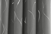 MULTIPLE SIZES AVAILABLE Blackout Curtains, Thermal Insulated Curtains, Wave Line Foil Printed Ring Top Curtains for Girls Bedroom, 46 x 54 Inch(Width x Length), Light grey, 2 panels (FREE SHIPPING)