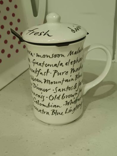 Whittard of Chelsea China Coffee Mug and  Lid