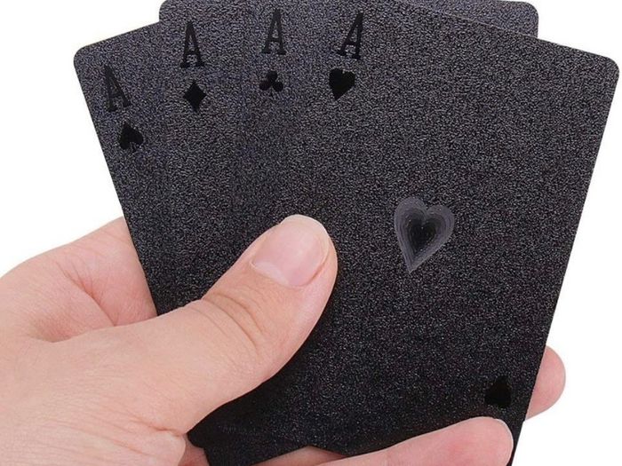 Cool Black Gold Foil Poker Playing Cards, Waterproof Deck of Cards with Gift Box, Use for Party and Game MULTIPLE COLOURS AVAILABLE, SEE PHOTOS (FREE POSTAGE)