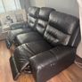 Black Leather Recliner Sofa Image 4