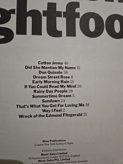 Gordon Lightfoot - The Great Songs Of. Lyrics and Chords.