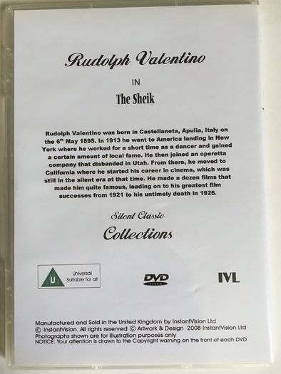 Rudolph Valentino Collection (Silent Movies) [3Movie DVD]