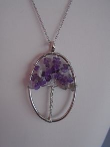 Amethyst Tree of Life pendant. Jewellery, Necklace,February birthstone