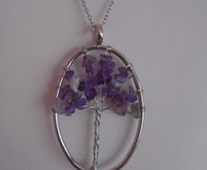 Amethyst Tree of Life pendant. Jewellery, Necklace,February birthstone
