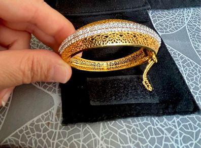 925 Silver Bracelet with Gold Plating