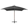 Hanging Parasol with Pole Anthracite 3x3 m Solid Fir Wood Image 3