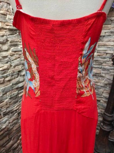 Vintage Red floral maxi dress Mariko size 12/14 Postage included