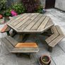 Wooden Picnic Table with built in seating Image 2