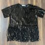 BRAND NEW Ladies Zara Sequin Tassle Top: Size 12 Image 2