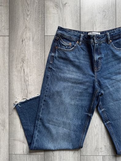 Stradivarius High Waisted Wide Leg Jeans Blue - Size EU 40 / UK 12