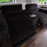 Dfs 4D cinesound recliner sofa black velvet Image 4