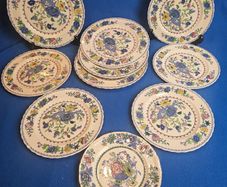 Set of 10 Masons Ironstone Regency dinner plates