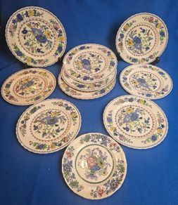 Set of 10 Masons Ironstone Regency dinner plates