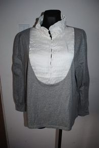 Rowen Avenue grey cream blouse size XL UK18 EU46 Postage included