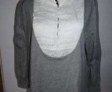Rowen Avenue grey cream blouse size XL UK18 EU46 Postage included