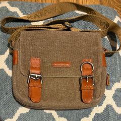 KATANA small shoulder bag unisex canvas trim leather