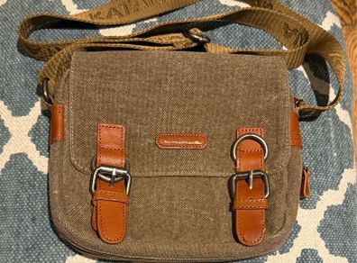 KATANA small shoulder bag unisex canvas trim leather