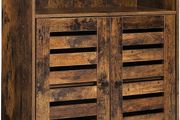 Bathroom cabinet, bathroom cabinet, 60 x 30 x 80 cm, storage cabinet, lamellar doors, open compartment, adjustable shelf level, vintage brown