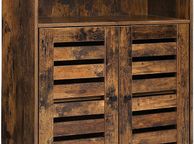 main image for ad _Bathroom cabinet, bathroom cabinet, 60 x 30 x 80 cm, storage cabinet, lamellar doors, open compartment, adjustable shelf level, vintage brown